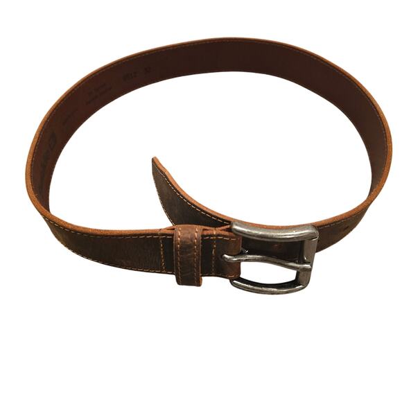 Women's Buckle Brown Leather Belt - Picture 1 of 7